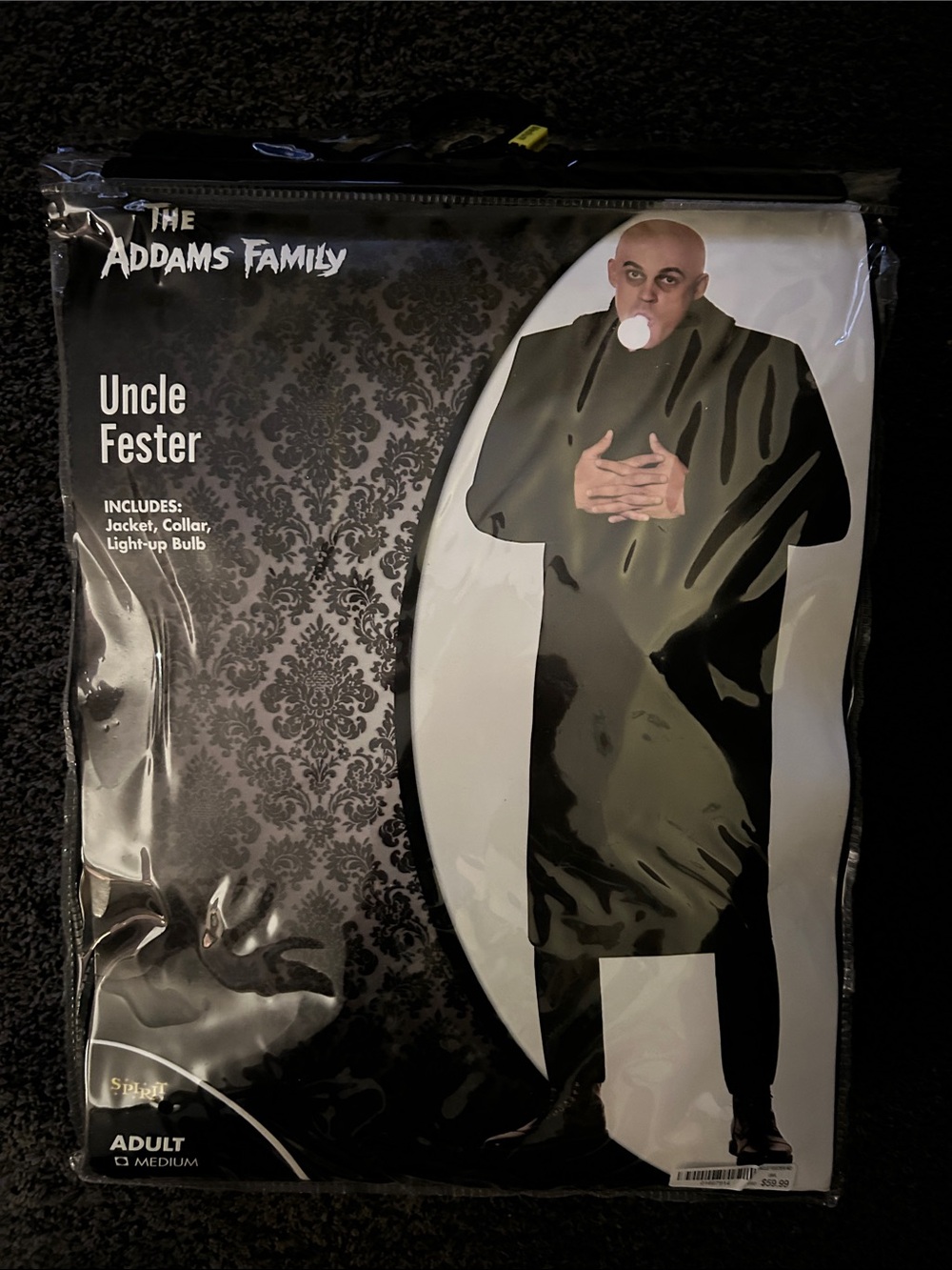 Spirit The Addams Family Uncle Fester Costume - Black